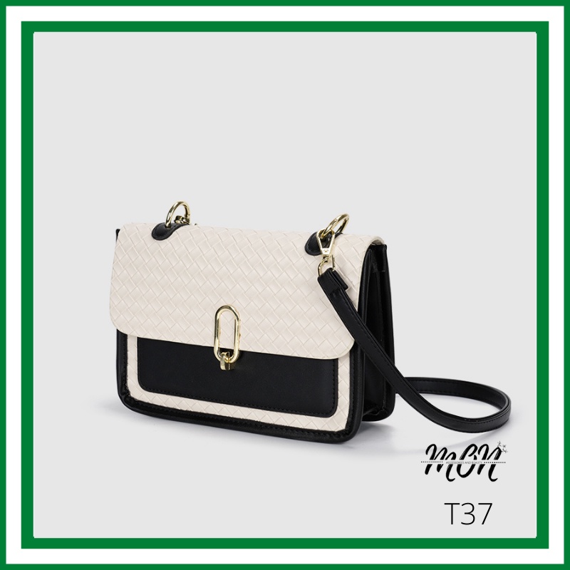 🌸sẵn hàng🌸 Túi xách da mềm đeo chéo nữ CEEKAY chính hãng, da đan chéo, phong cách văn phòng  - T37