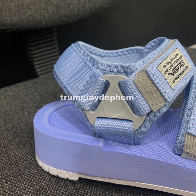 Giày Sandal Vento Nam Nữ 3 Quai SD9801 Màu Xám Ghi
