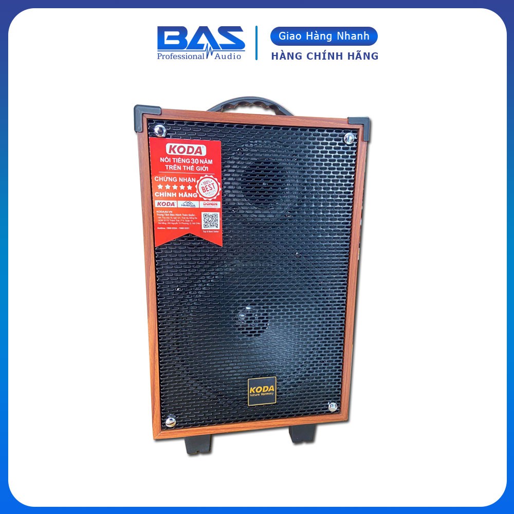 Loa kéo mini karaoke Koda KD-812, 1 tay mic, vỏ gỗ, bass 20, siêu rẻ, siêu bền