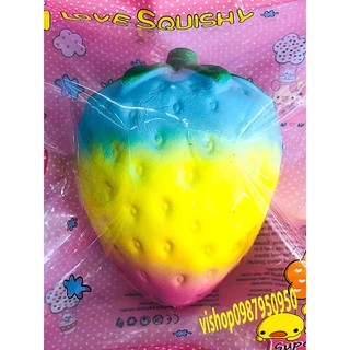 SQUISHY QUẢ DÂU TÂY ĐỎ - DÂU NHIỀU MÀU