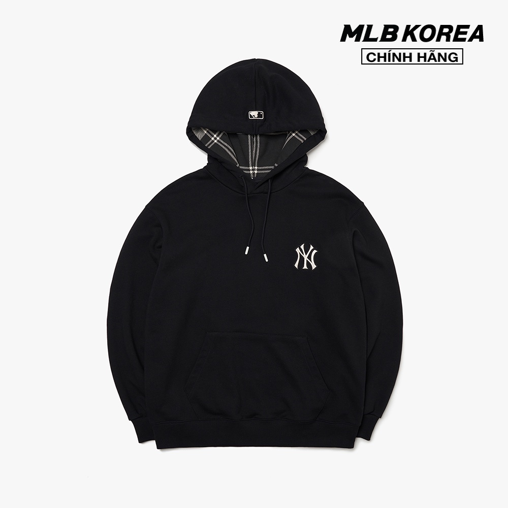 MLB - Áo hoodie tay dài phối mũ Check Big Logo 3AHDC0114-50BKS