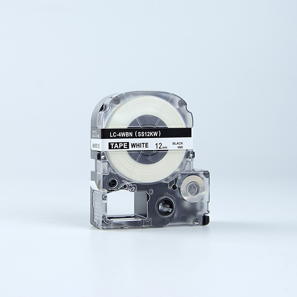 Nhãn in chữ đen nền trắng SS12KW / LC-4WBN (12mm) tương thích máy in nhãn Epson / KingJim Tepra | BigBuy360 - bigbuy360.vn