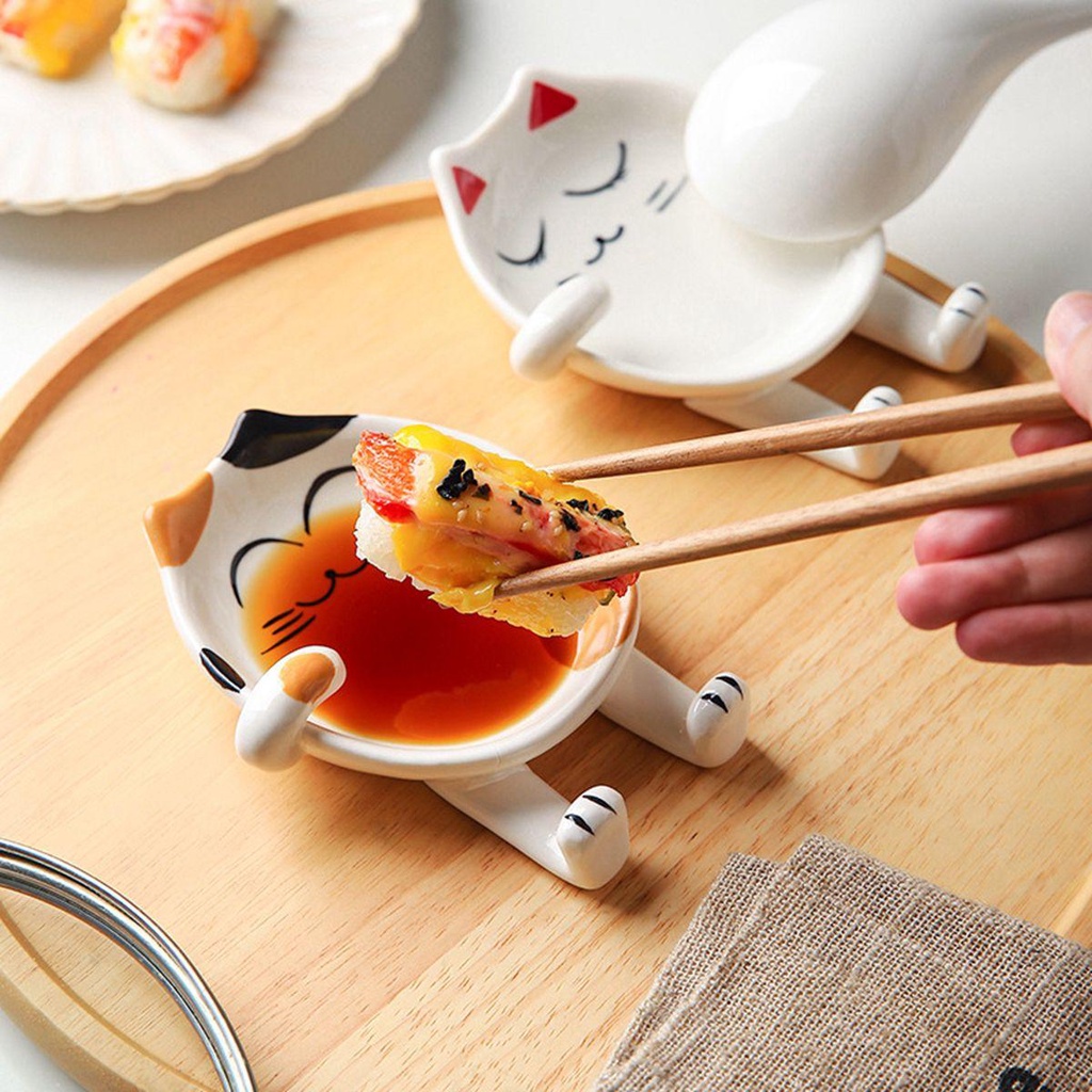 Giá Gác Muỗng Bằng Sứ Hình Mèo AUGUSTINA Tiện Dụng