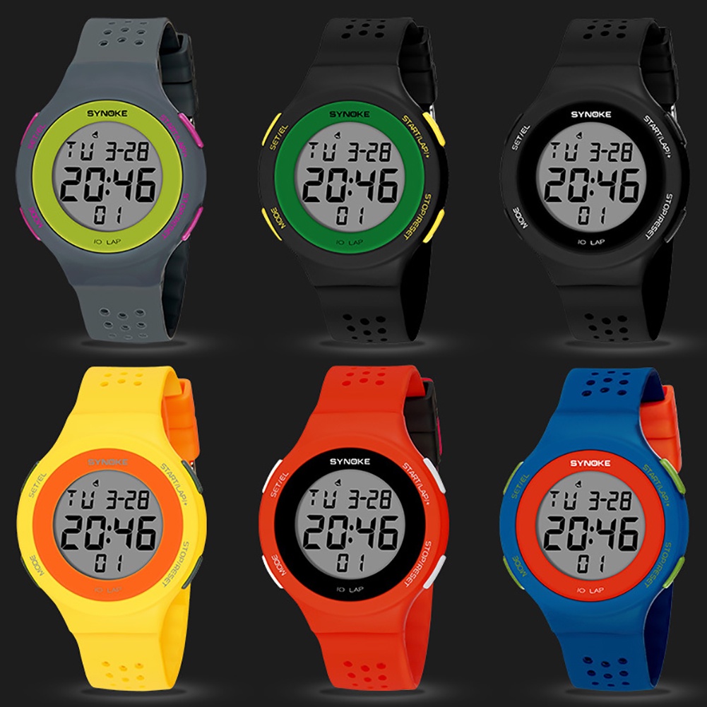 MACmk Ultra-slim Hollowed Band Luminous Waterproof Digital Unisex Sports Wrist Watch