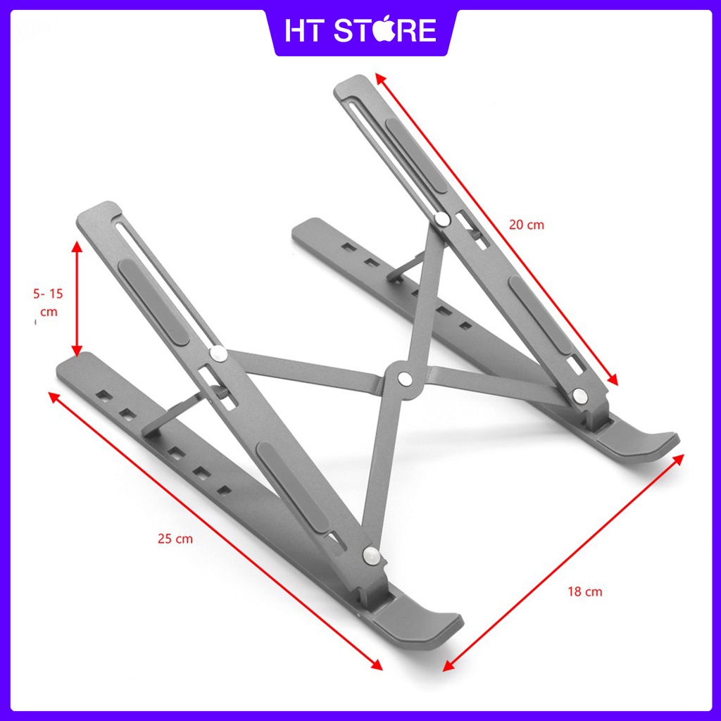 [GIÁ SỐC] Giá đỡ Laptop, MacBook, Ultrabook hợp kim nhôm điều chỉnh độ cao, chống mỏi cổ, đế tản nhiệt kê Laptop