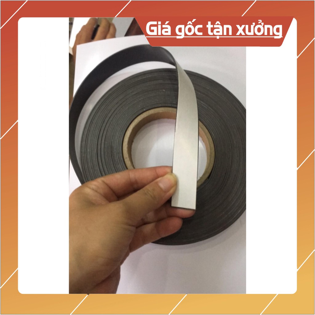 [Xả Kho] Nam châm dẻo cuộn có băng keo khổ w20x1.6x10000mm