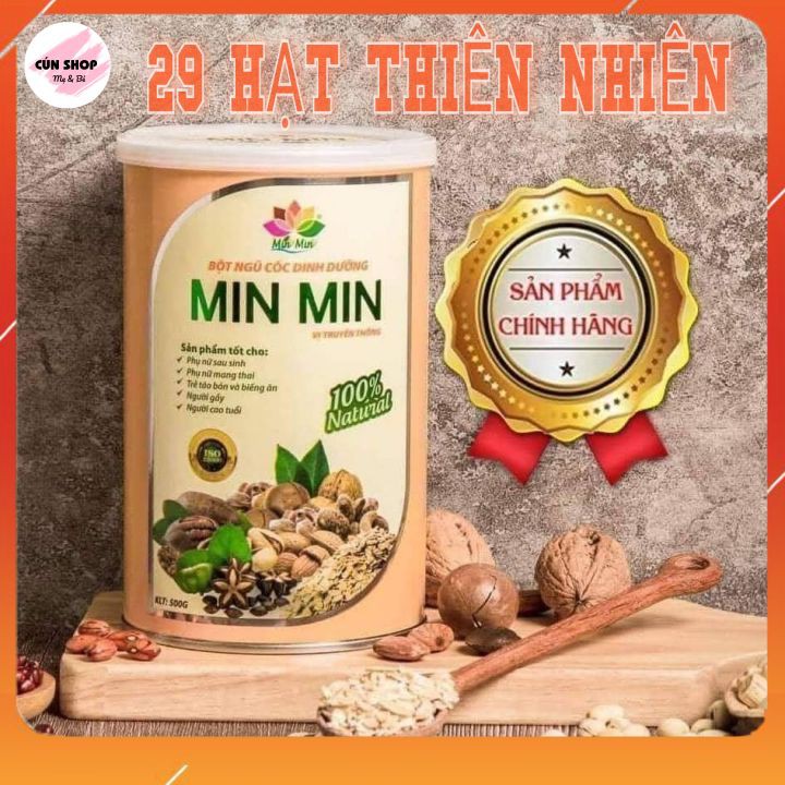 Bột ngũ cốc dinh dưỡng MINMIN ⭐ CHÍNH HÃNG ⭐ Ngũ cốc lợi sữa mẫu Mới - 29 loại hạt(500g)