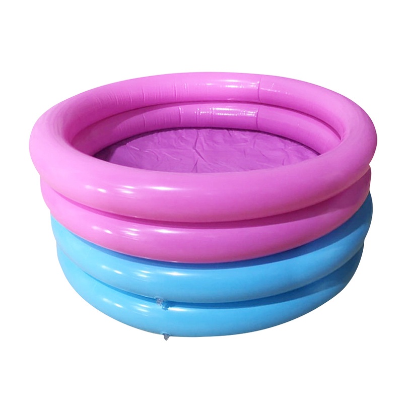 Bể bơi Hai Lớp Bơm Hơi Bằng Pvc Màu Trơn Hình Tròn Cho Bé