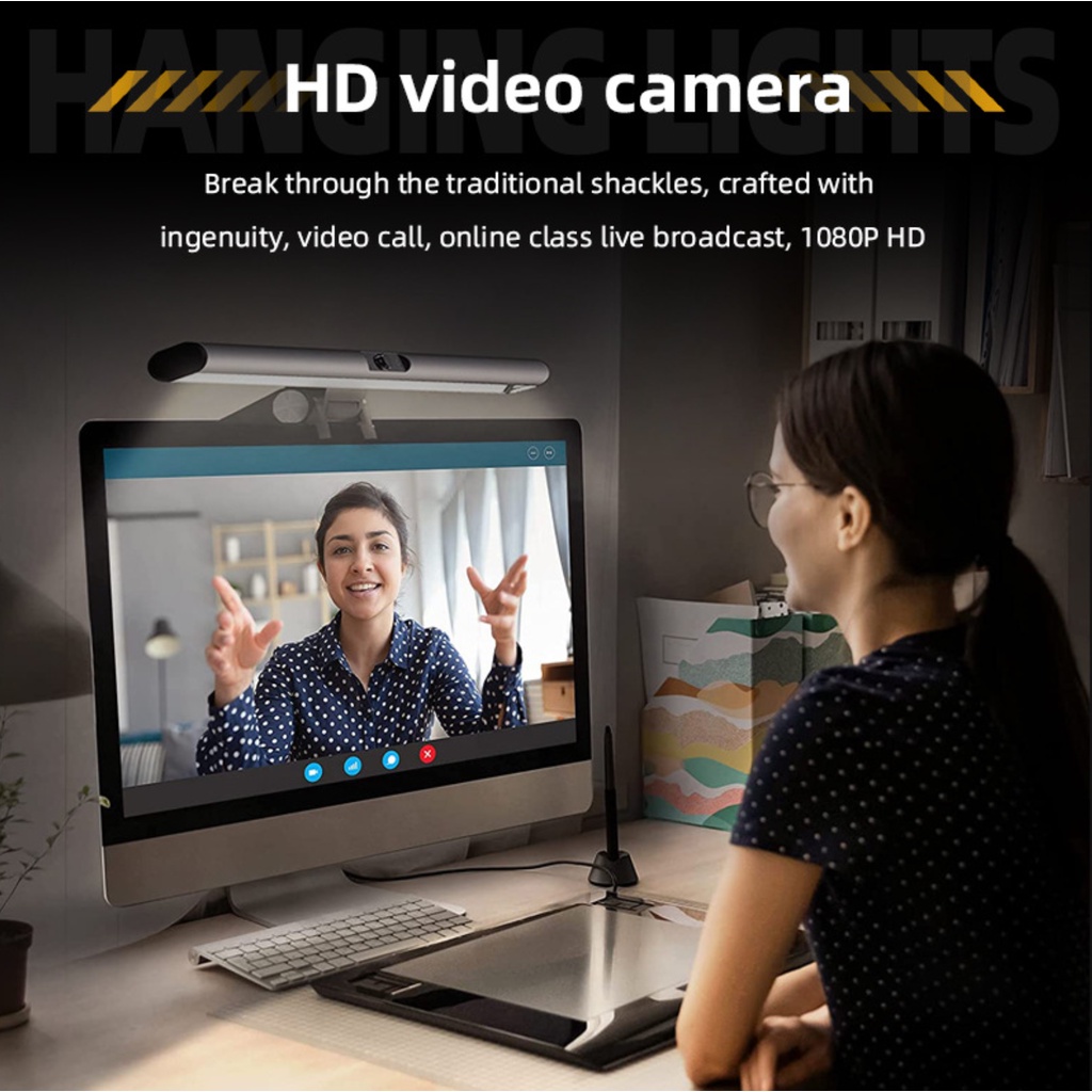 ĐÈN LED TREO MÀN HÌNH S1 1080P KIÊM WEBCAM