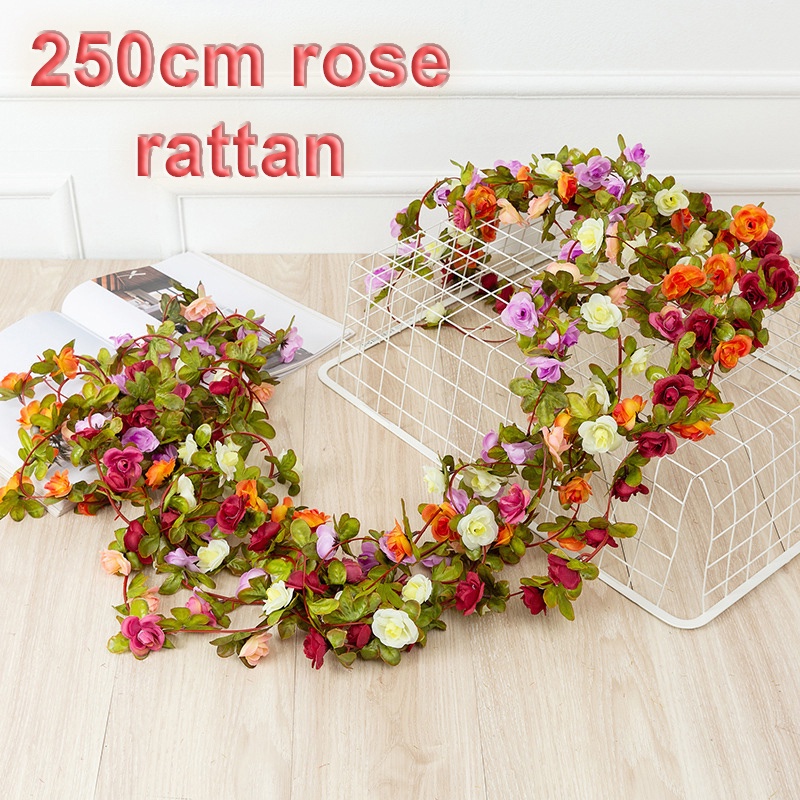 Dây Hoa Hồng Giả Trang Trí Tiệc Cưới 250cm