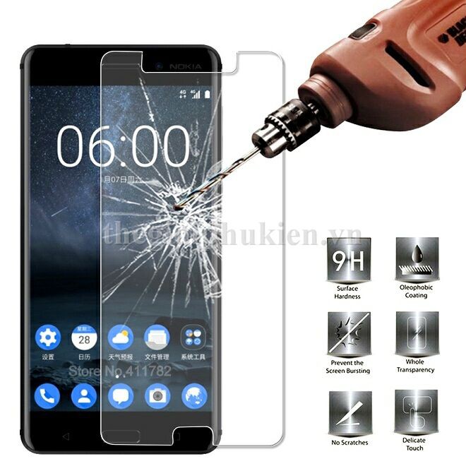 Kính cường lực nokia 6 ( tặng keo chống hở mép )