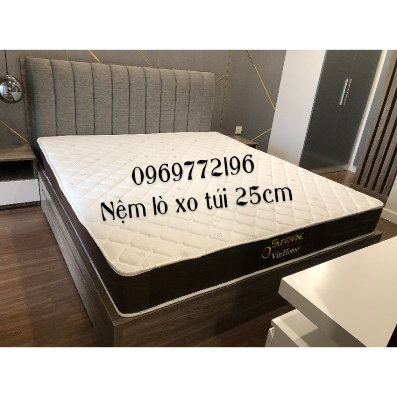 Nệm lò xo túi VinHome 1m6x2m dày 25cm - bảo hành 15 năm - Giao hàng miễn phí nội thành SG