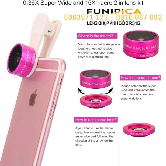 Lens chụp ảnh góc siêu rộng 2in1 FUNIPICA