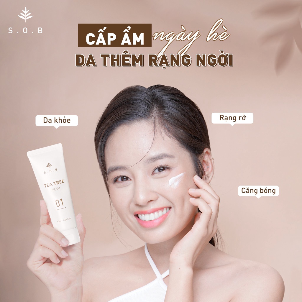 Kem dưỡng dịu da mụn S.O.B Tea Tree Cream 50ml