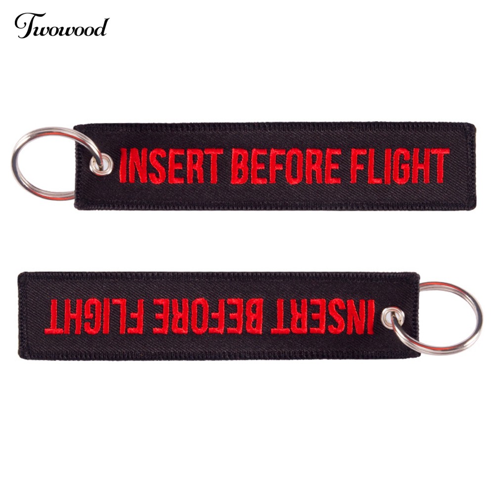 Móc Khóa Thêu Hình insert before flight Dễ Thương