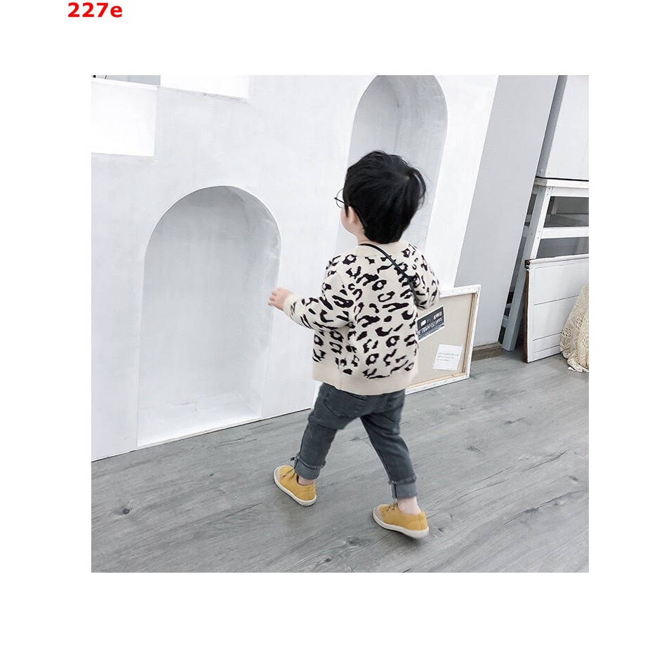 [HÀNG CỰC ĐẸP FREE SHIP] Áo cardigan len da báo phong cách Hàn Quốc cho bé trai