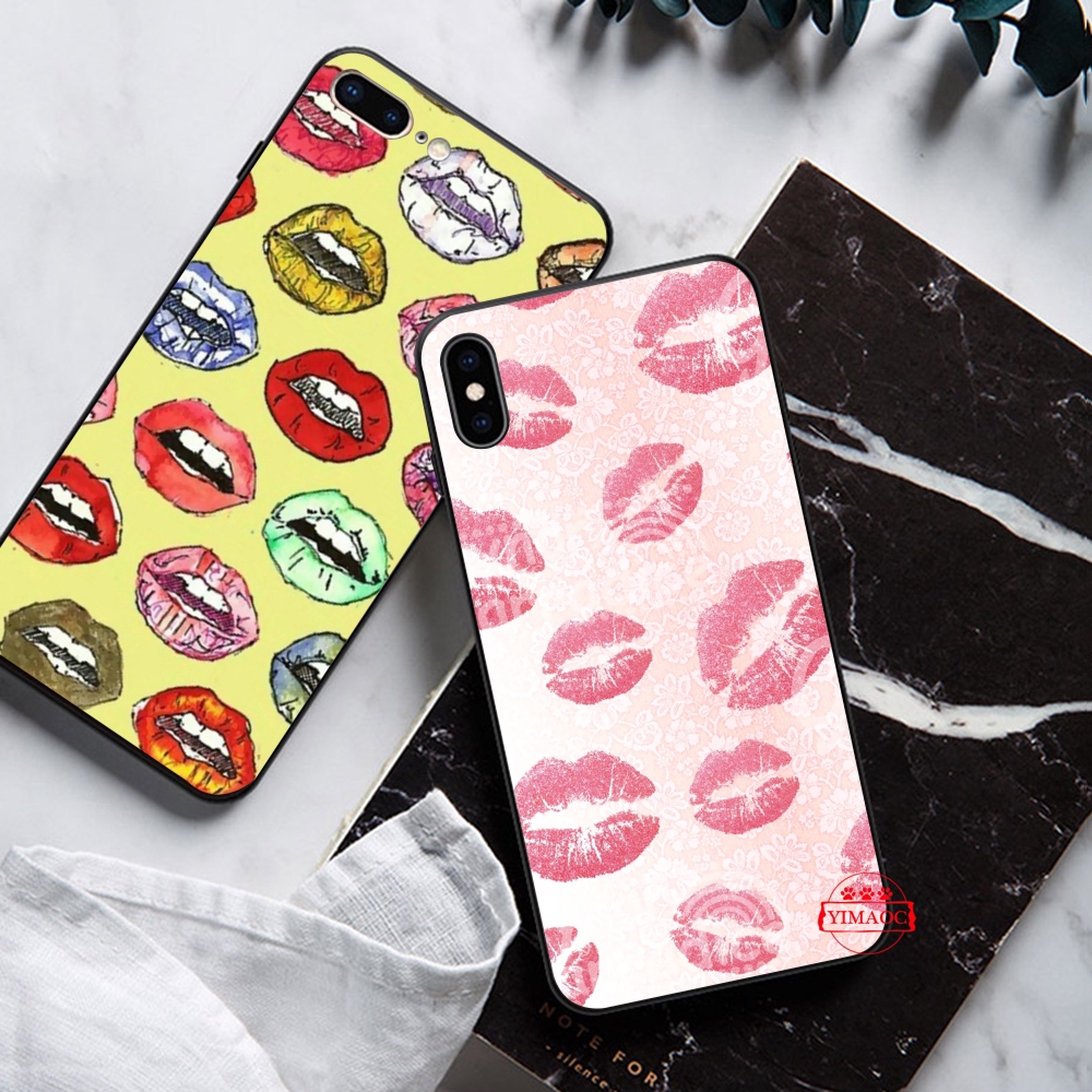 iPhone XS Max XR X 11 Pro 7 8 6 6S Plus Kiss With Lips Remarkable Soft Case