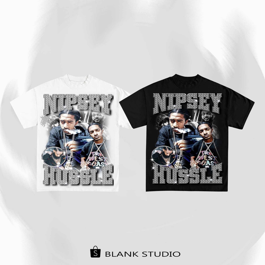 BLANK | Áo Thun NIPSEY Tay Lỡ Unisex - Đen/Trắng Cổ Tròn