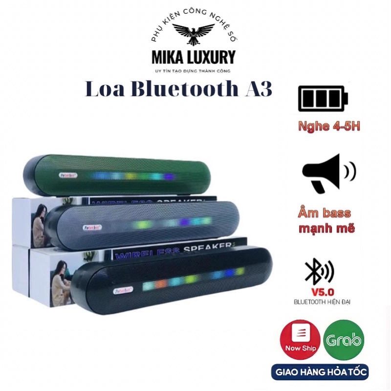 Loa bluetooth A3 mini mới nhất 2 loa Bass mạnh âm thanh đỉnh có kết nối máy tính [BH 06 tháng lỗi 1 đổi 1]
