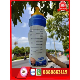 Gấu bông bình sữa 3d gối ôm nhồi bông cho bé vải nhung mịn size 50-90cm