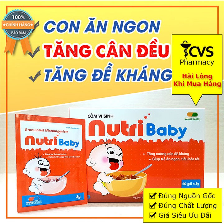 Cốm Vi Sinh NutriBaby - Phòng Viêm Đường Hô Hấp & Biếng Ăn