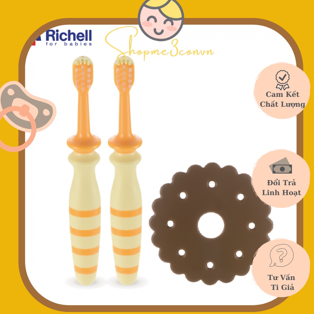 Set 2 Bàn Chải Đánh Răng Cho Bé Richell T.L.I Bước 4 Từ 1 Tuổi