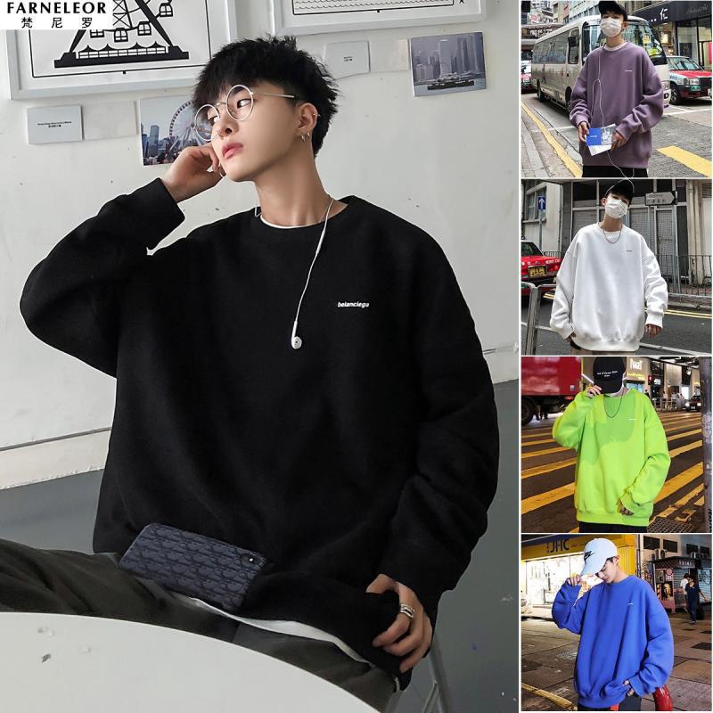 Áo Sweater Màu Trắng Thuần Khiết In Chữ Màu Xanh Lá Dạ Quang Mùa Thu Năm 2021