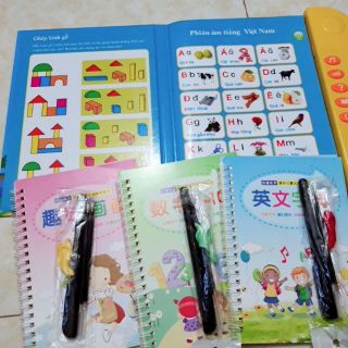 Combo sách song ngữ  +3 vở tập tô tự xóa(hàng sẵn)