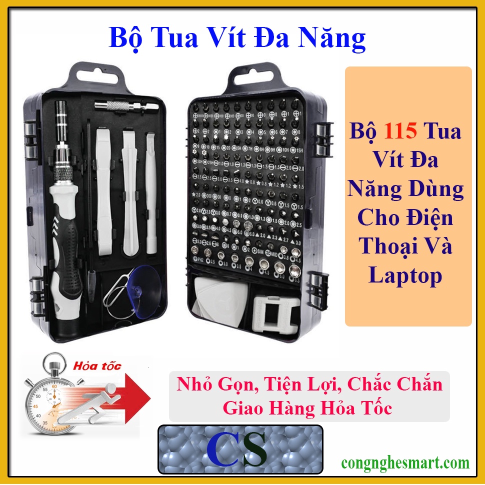 Bộ Tua Vít Đa Năng 115 Trong 1, 24 Trong 1 Chuyên Dụng Trong Sửa Chữa Máy Tính, Điện Thoại