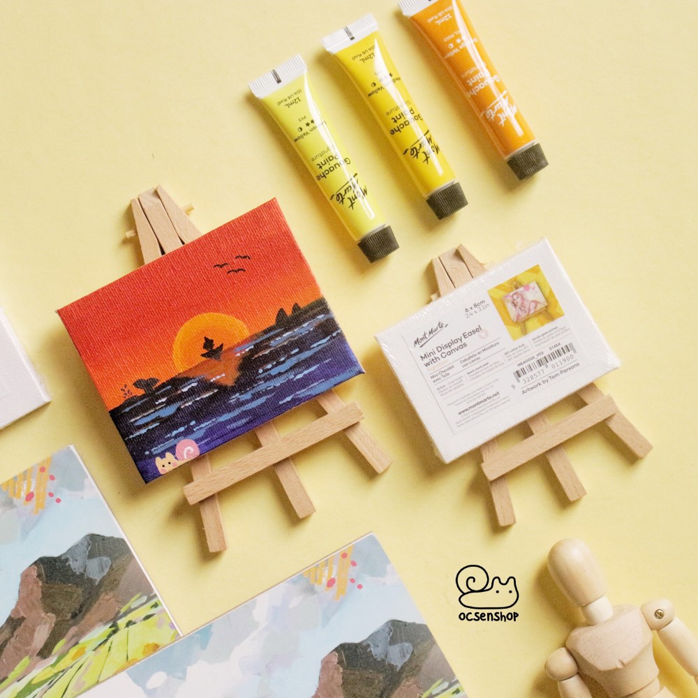 Bảng vẽ bằng Canvas kèm giá đỡ mont marte