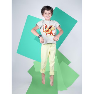 Áo thun trẻ em cotton in hình Flareon kiên cường - cao cấp