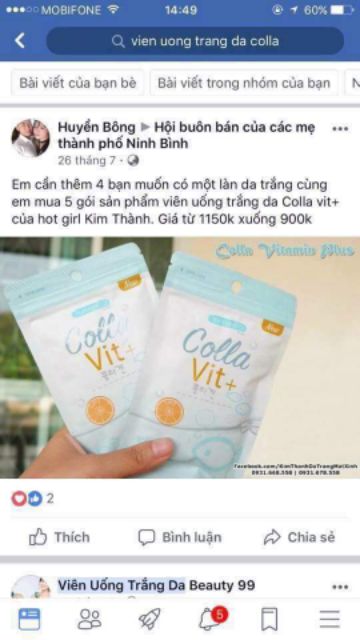 Viên uống trắng da Colla