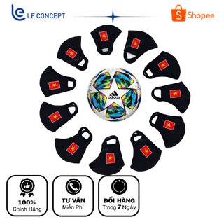 [COMBO] 10 Khẩu Trang Vải Kháng Khuẩn Màu Đen In Cờ Đỏ Sao Vàng LE.CONCEPT Co Giãn Dễ Chịu Bảo Sức Khỏe Toàn Diện, Cổ Vũ