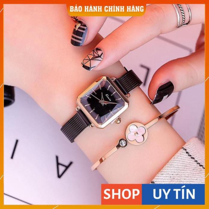 Đồng hồ nữ Kimio 6236 hàng chính hãng dây kim mặt vuông sang trọng