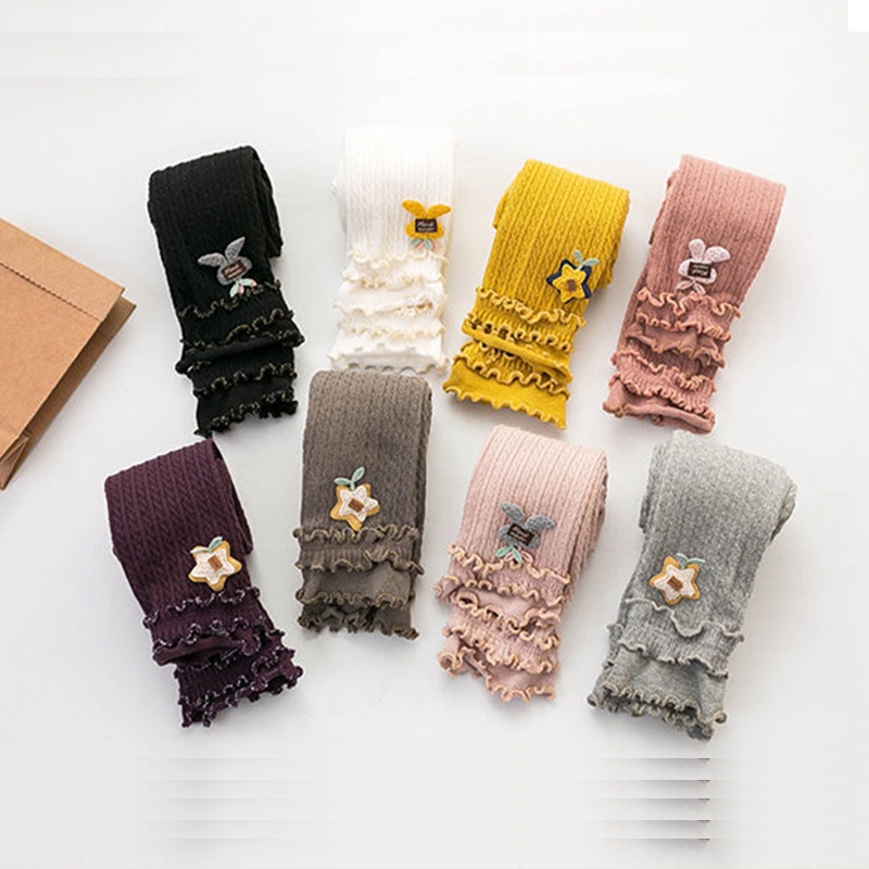 Quần Legging Cotton Lưng Thun Họa Tiết Kẻ Sọc Thời Trang Xuân Thu Mới Cho Bé Gái