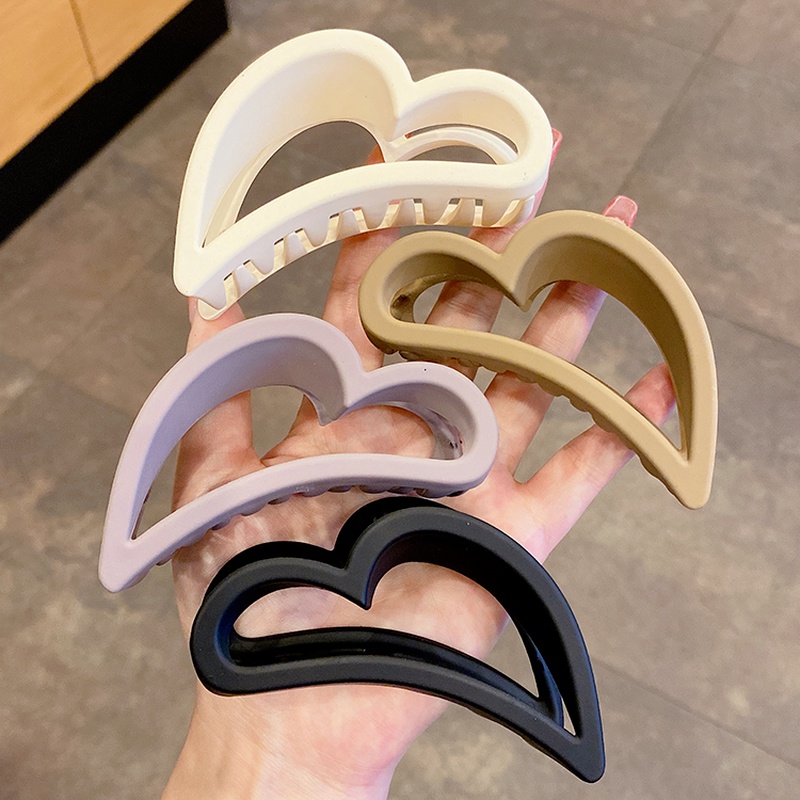 Kẹp tóc acrylic hình trái tim phong cách Hàn Quốc thời trang
