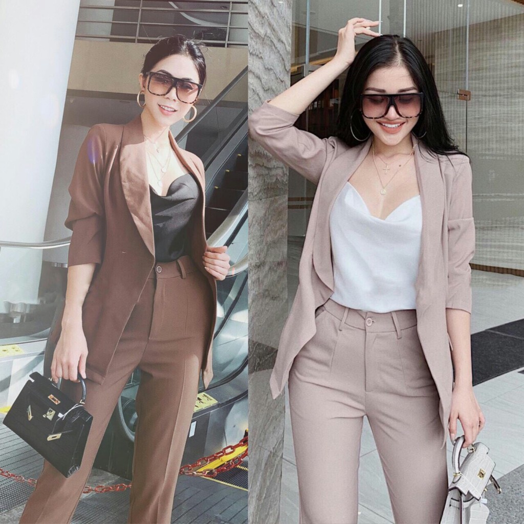 Set nguyên bộ 3 món áo vest quần dài kèm áo trong