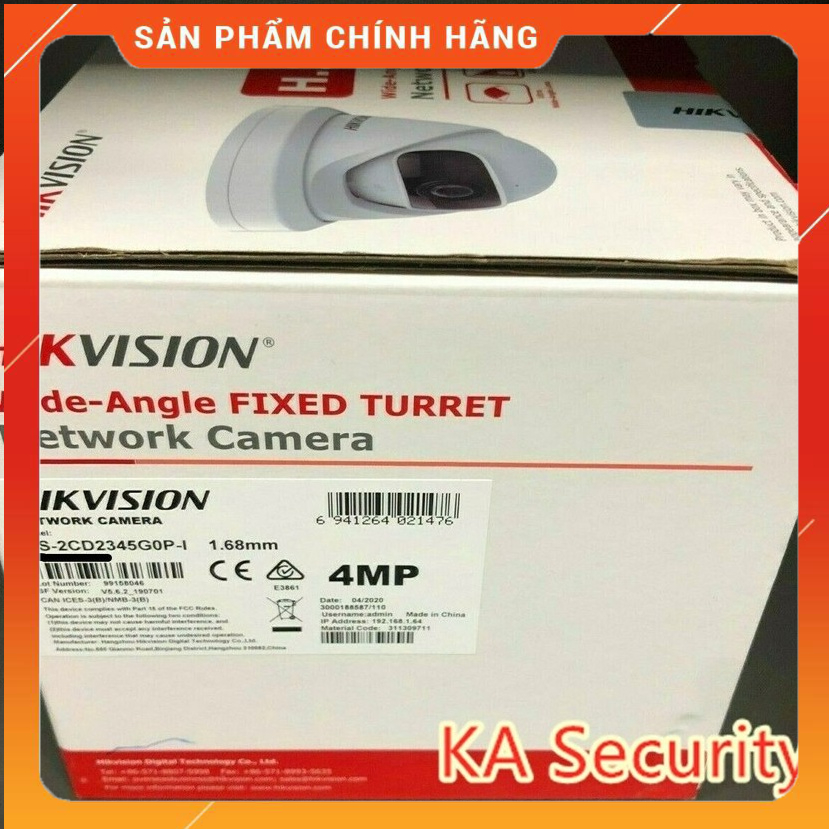 Camera IP hồng ngoại 4MP HIKVISION DS-2CD2345G0P-I - Hàng chính hãng
