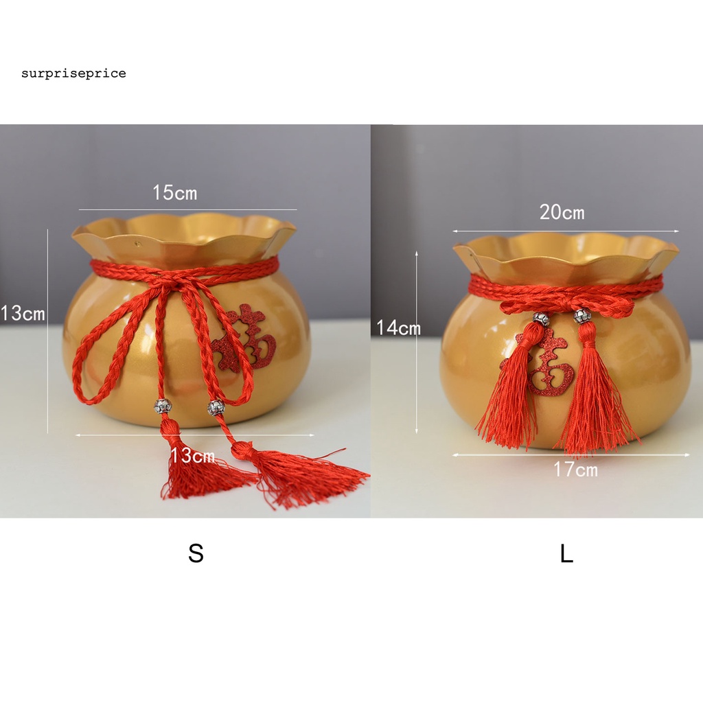 SPA Chậu hoa may mắn bằng kim loại hình túi xách đựng hoa mắt mang lại sự may mắn mùa xuân