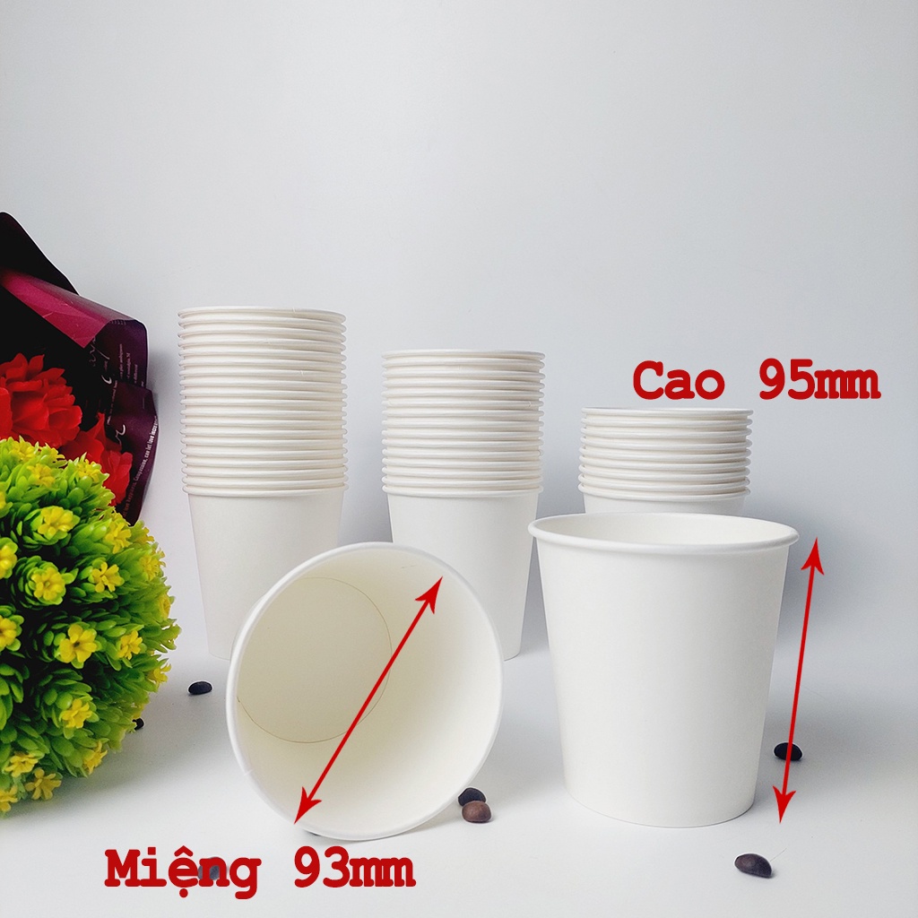 50 Chiếc Tô Giấy 400ml Kèm Nắp Đựng Cháo, Chè, Kem