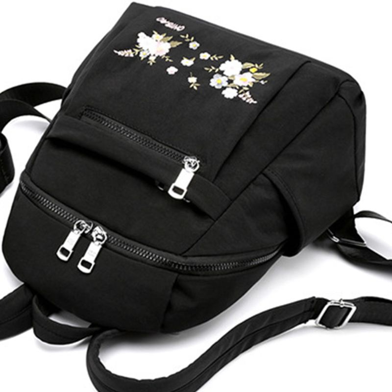 Ba Lô Nylon Thêu Hoa Chống Trộm