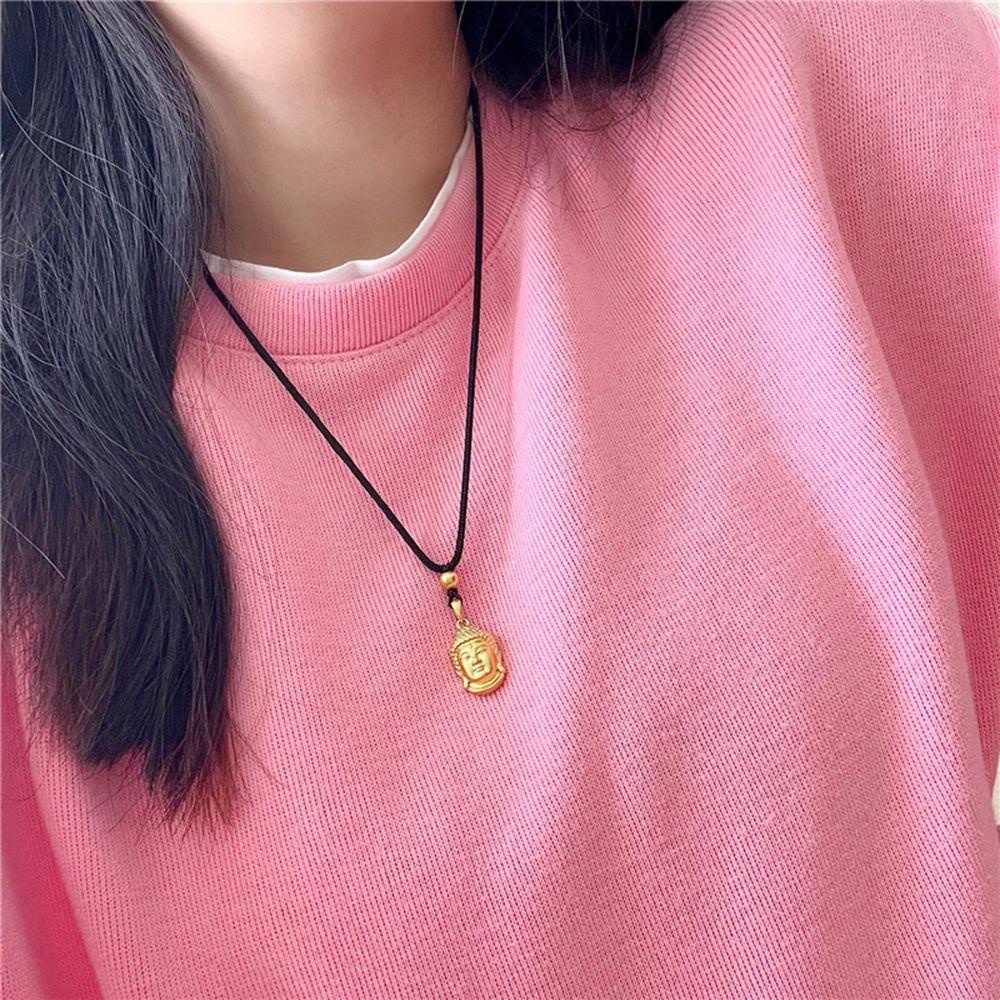 Vòng Cổ Choker Hình Đầu Phật Sáng Tạo|Dây Chuyền Mặt Nhiều Màu Sắc Cá Tính Cho Nam Nữ