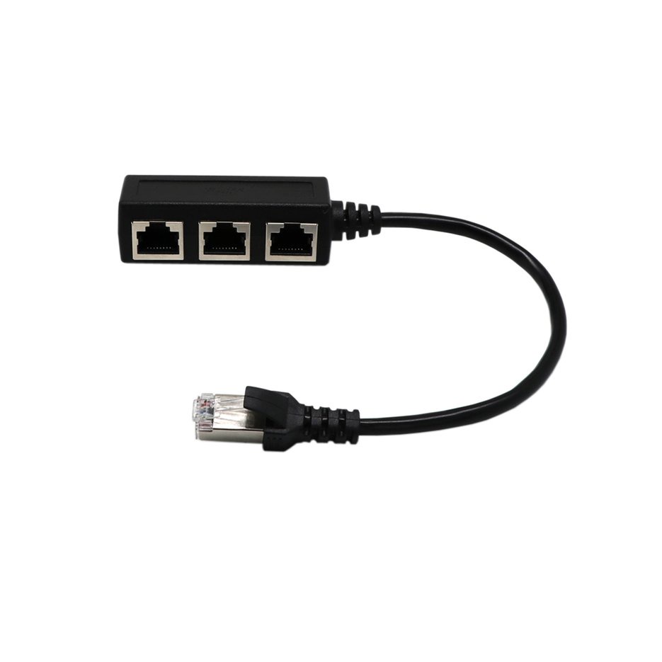 🤩Justbuy🤩  Đầu chia cáp mạng LAN RJ45 Ethernet 1 cổng cắm sang 2/3 cổng cắm Bộ chuyển đổi cáp Ethernet Splitter 1 Cổng đực sang cái Mạng