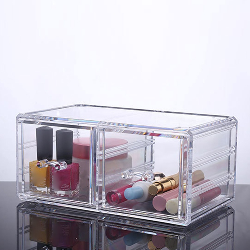 Hộp Đựng Mỹ Phẩm Trong Suốt Cỡ Lớn Có Thể Xếp Chồng Lên Nhau Tiện Dụng