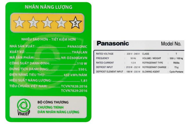 Tủ lạnh Panasonic inverter 550 lít NR-DZ600GKVN.  NEW