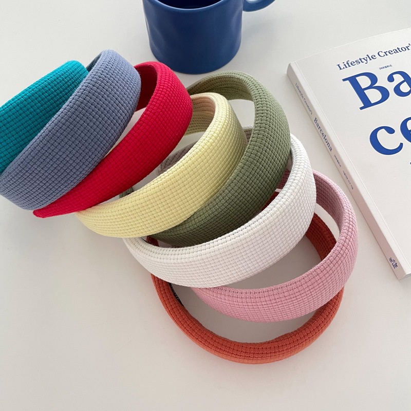 Băng đô mút xốp màu trơn thời trang retro Nhật Hàn tùy chọn