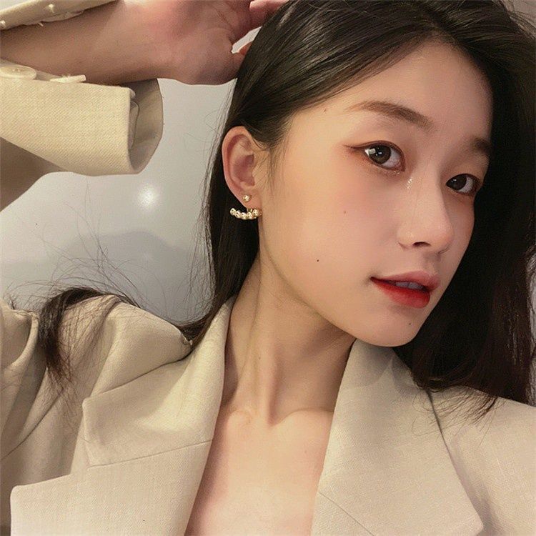 Bông Tai Hình Tròn Đính Hạt Phong Cách Retro Hàn Quốc