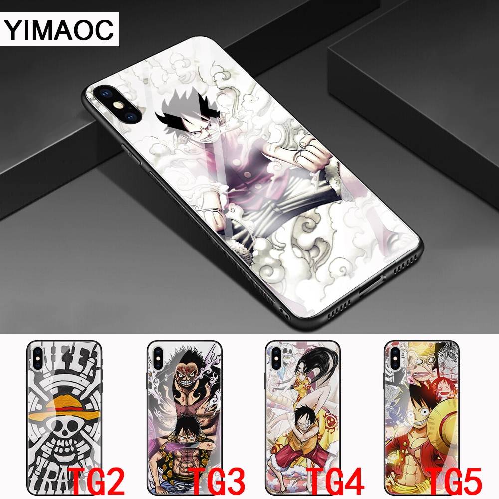 Ốp Điện Thoại Kính Cường Lực In Hình anime one piece luffy Cho Iphone 12 Mini 11 Pro XR XS Max P14