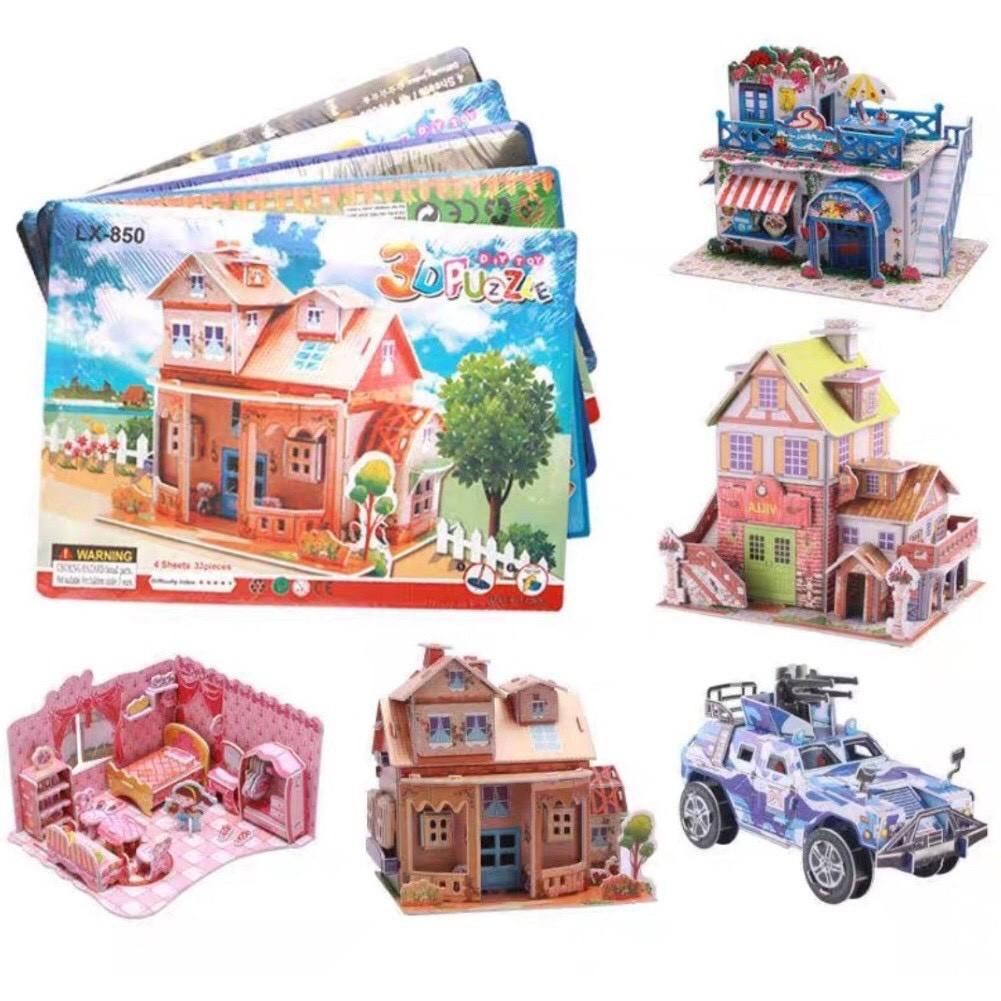 Bộ lắp ghép 3D bằng giấy hình ngôi nhà - Biệt thự Villa sang chảnh 353