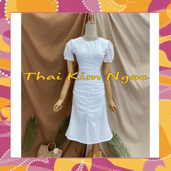 Đầm công sở dự tiệc nhún thân tay con hot hit [ XẢ KHO- GIÁ SỐC]